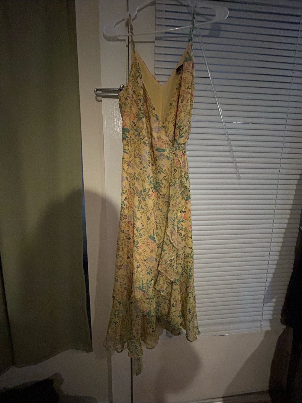 Lulu's Yellow Floral Wrap High-Low Maxi Dress